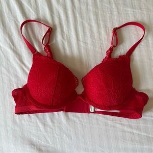 Aerie Red Plunge Push-up Bra (32A)